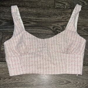 cropped tweed top
